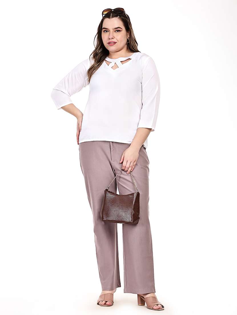 women solid round neck regular top - 22526624 -  Standard Image - 5