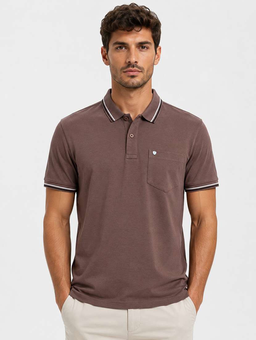 men solid short sleeve regular fit polo t-shirt