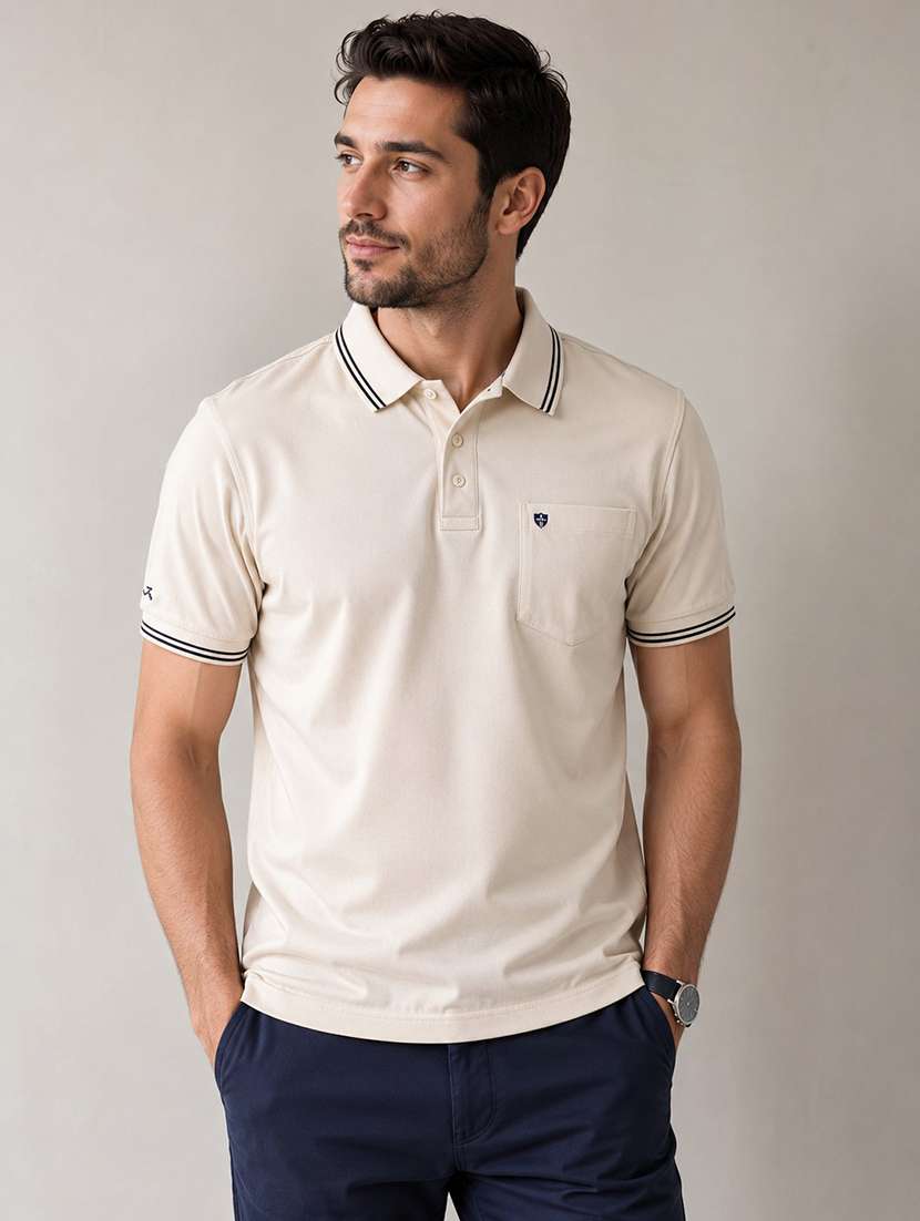 men solid short sleeve regular fit polo t-shirt
