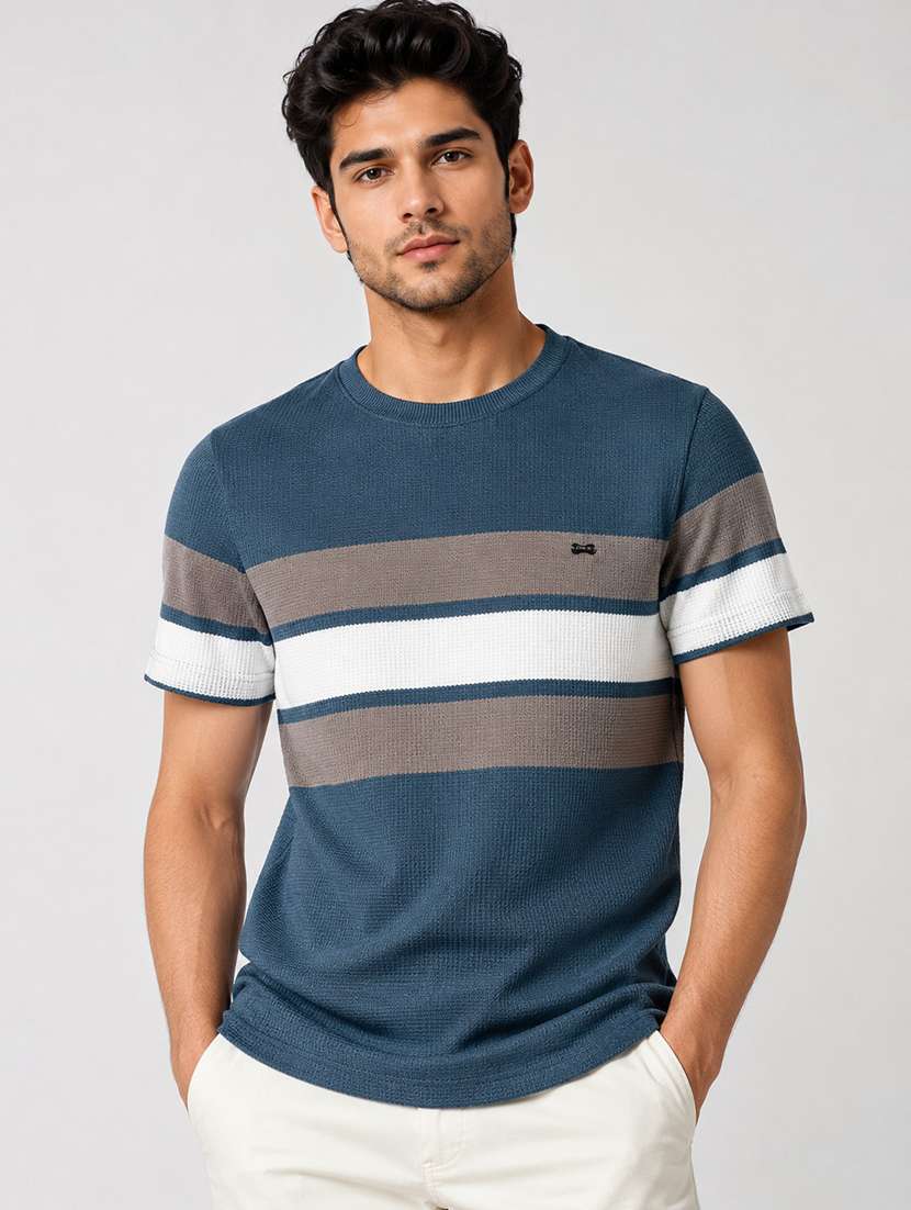 men striped short sleeve regular fit t-shirt