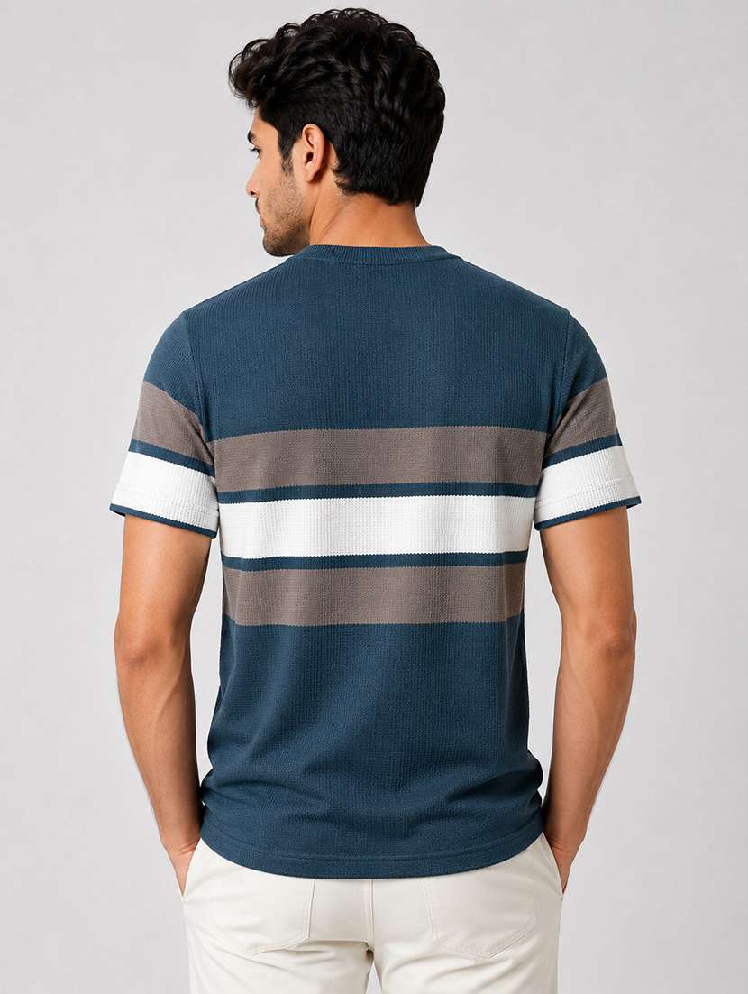 men striped short sleeve regular fit t-shirt - 22526639 -  Standard Image - 3