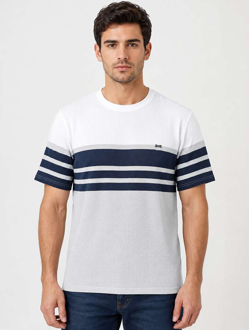 men striped short sleeve regular fit t-shirt
