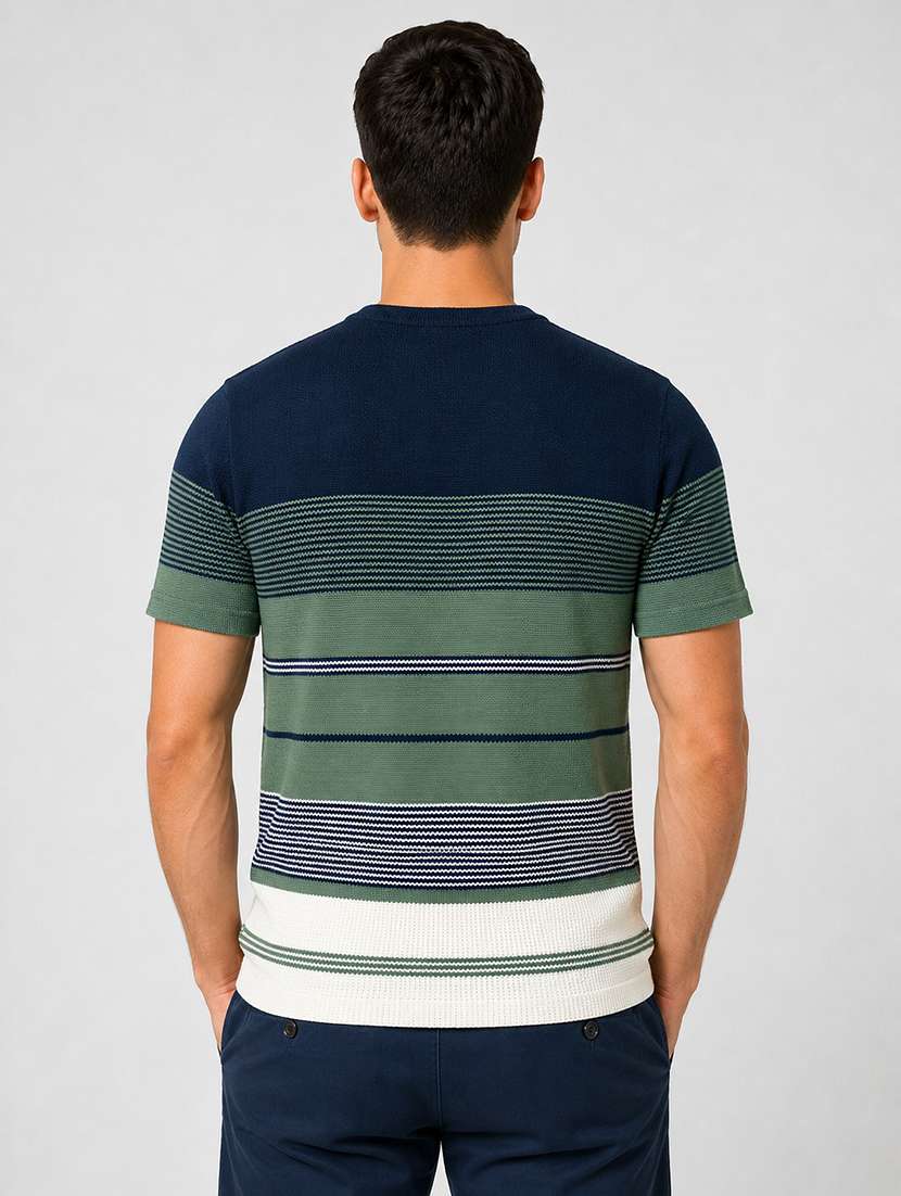 men striped short sleeve regular fit t-shirt - 22526643 -  Standard Image - 3