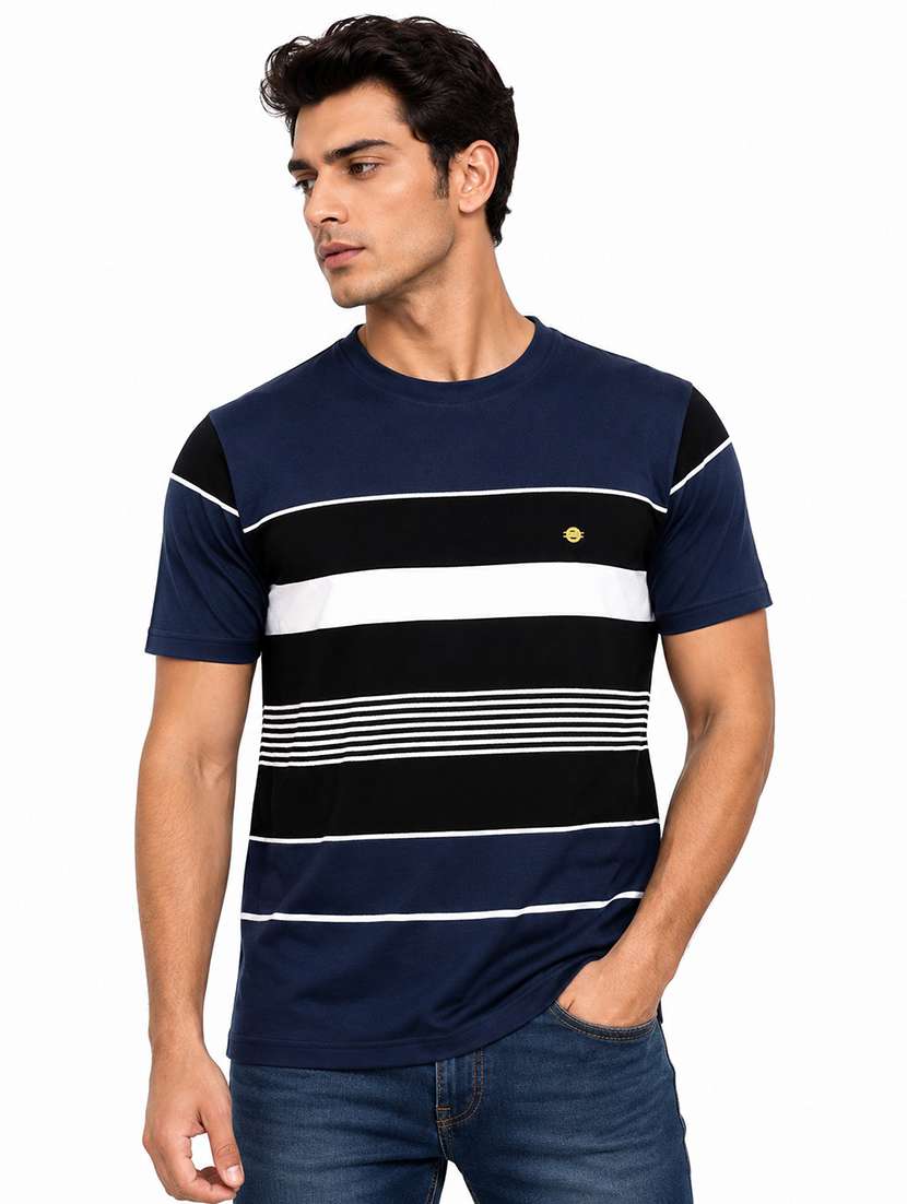 men striped short sleeve regular fit t-shirt