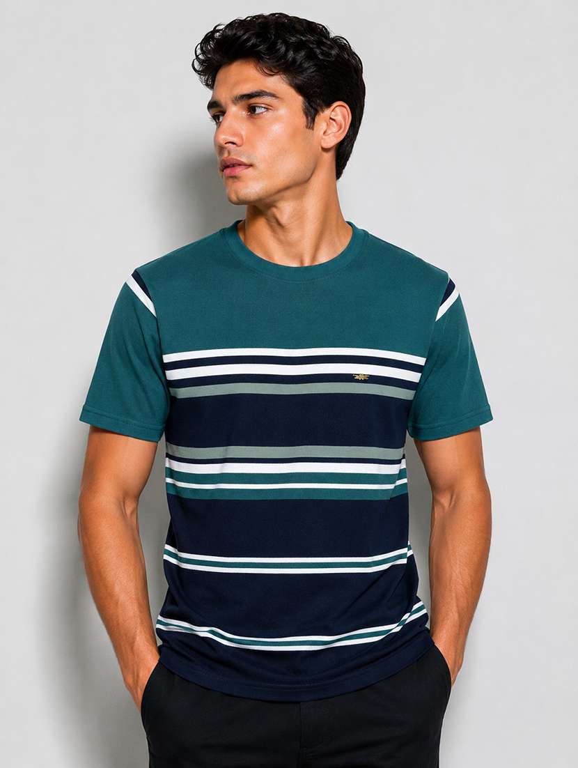 men striped short sleeve regular fit t-shirt