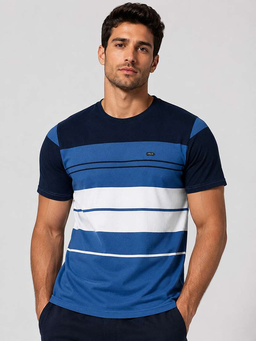men striped short sleeve regular fit t-shirt