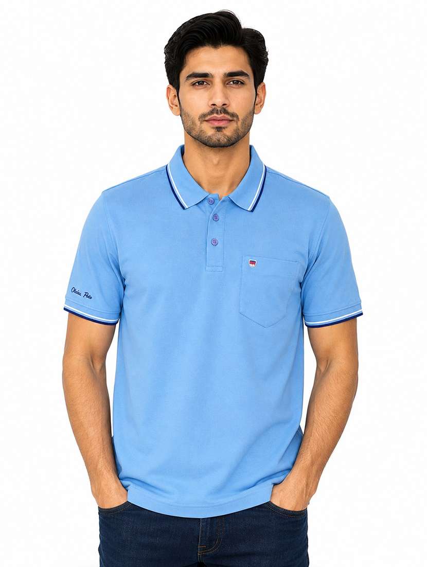 men solid short sleeve regular fit polo t-shirt