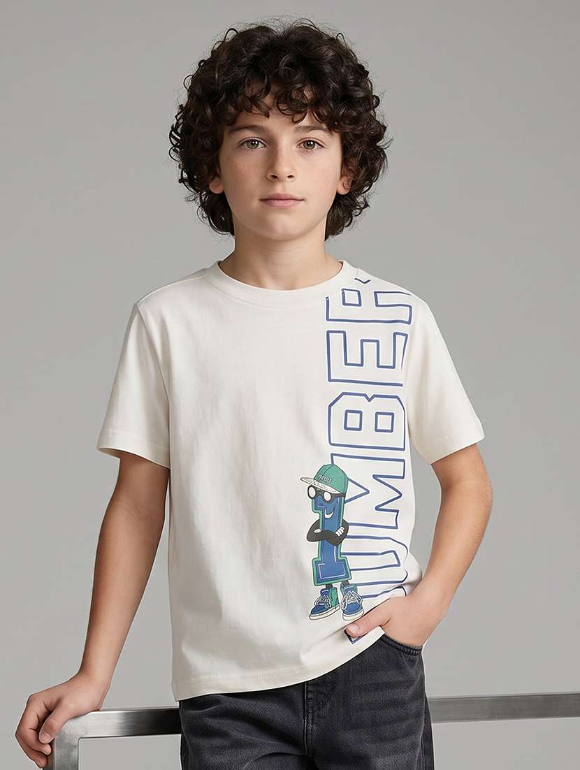 boys printed round neck t-shirt