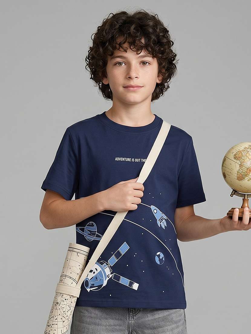 boys printed round neck t-shirt