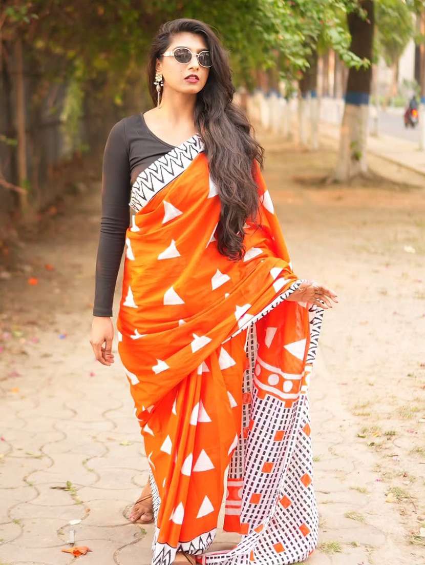 women printed handloom saree