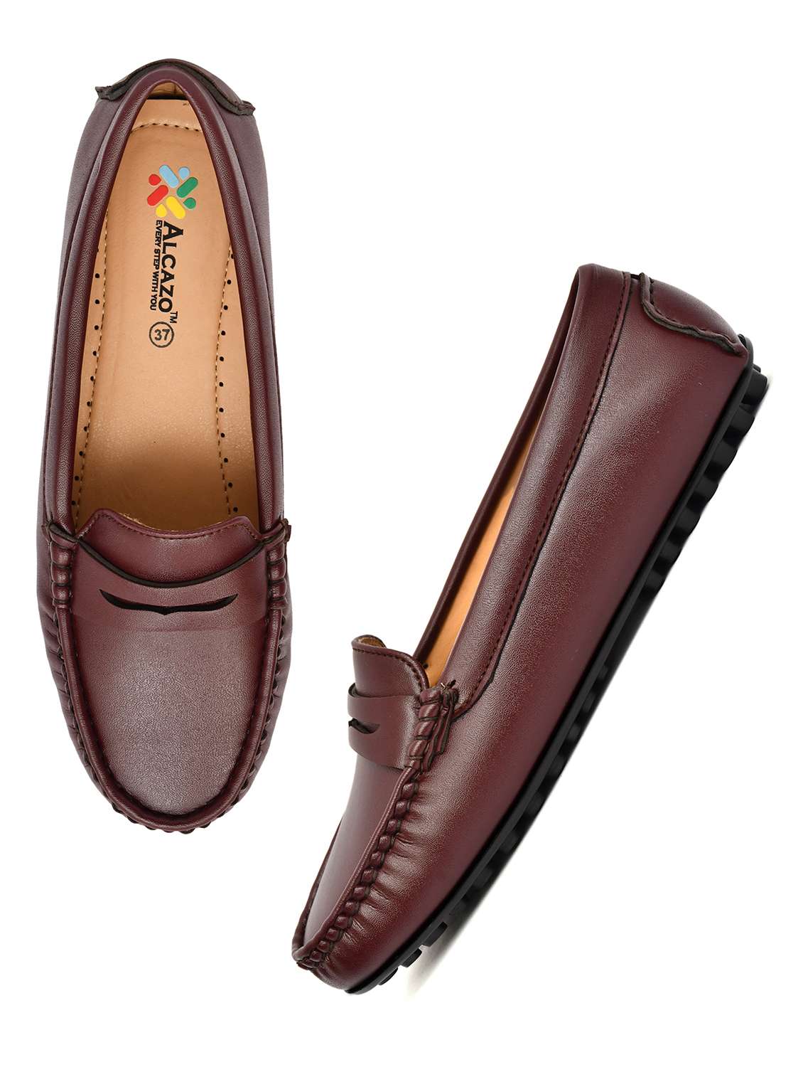 women solid slip on loafers - 22526778 -  Standard Image - 3