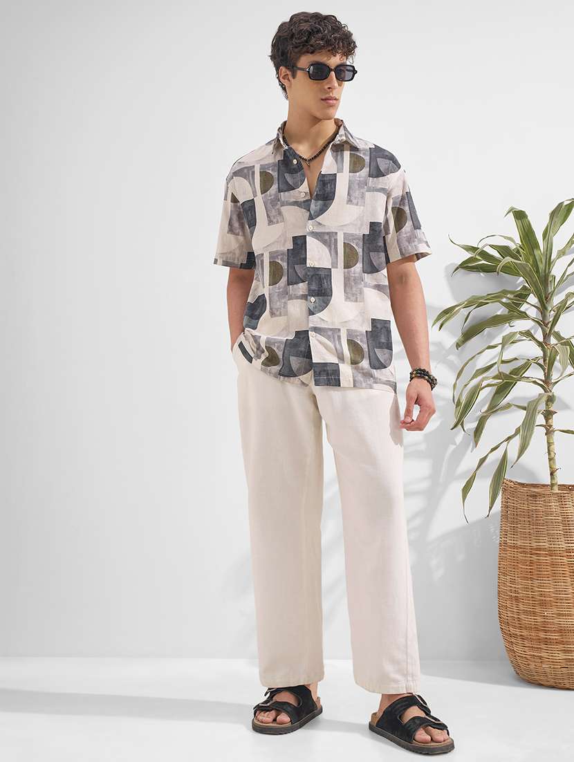 men printed short sleeve regular fit casual shirt - 22526801 -  Standard Image - 5