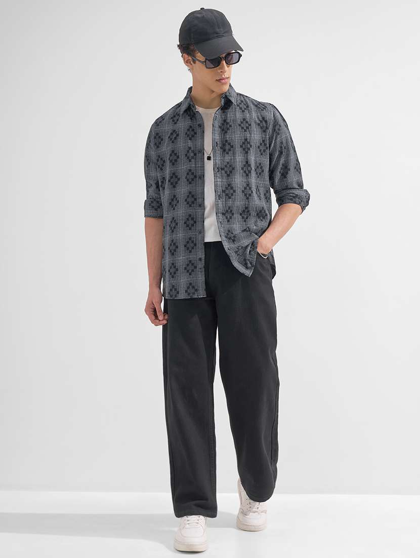 men self design long sleeve regular fit casual shirt - 22526806 -  Standard Image - 5