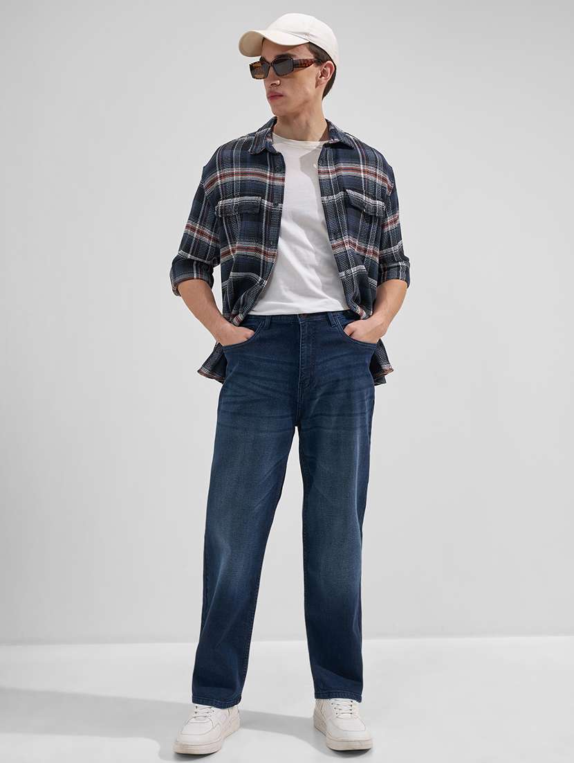 men washed mid rise full length straight jeans - 22526834 -  Standard Image - 5
