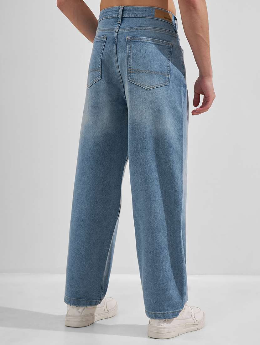 men washed mid rise full length baggy jeans - 22526835 -  Standard Image - 3