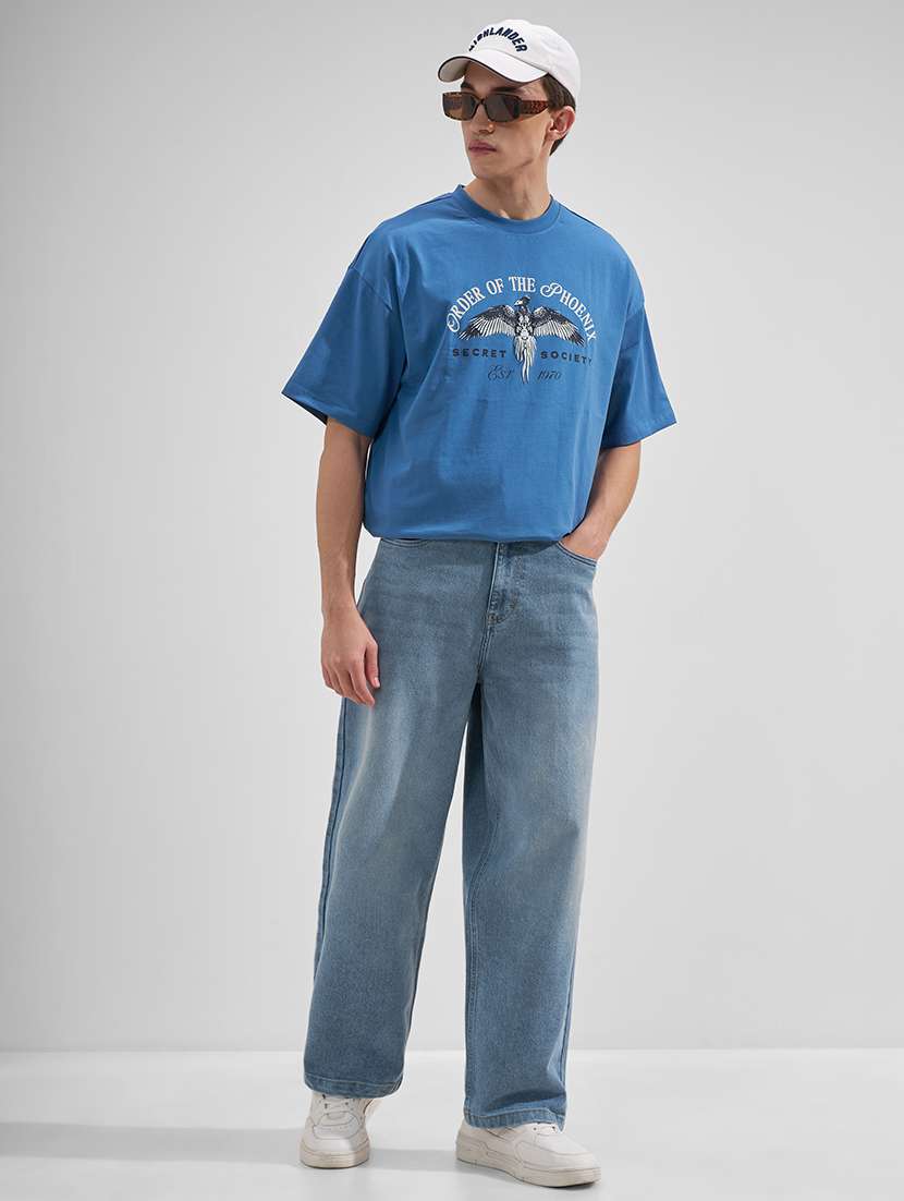 men washed mid rise full length baggy jeans - 22526835 -  Standard Image - 5