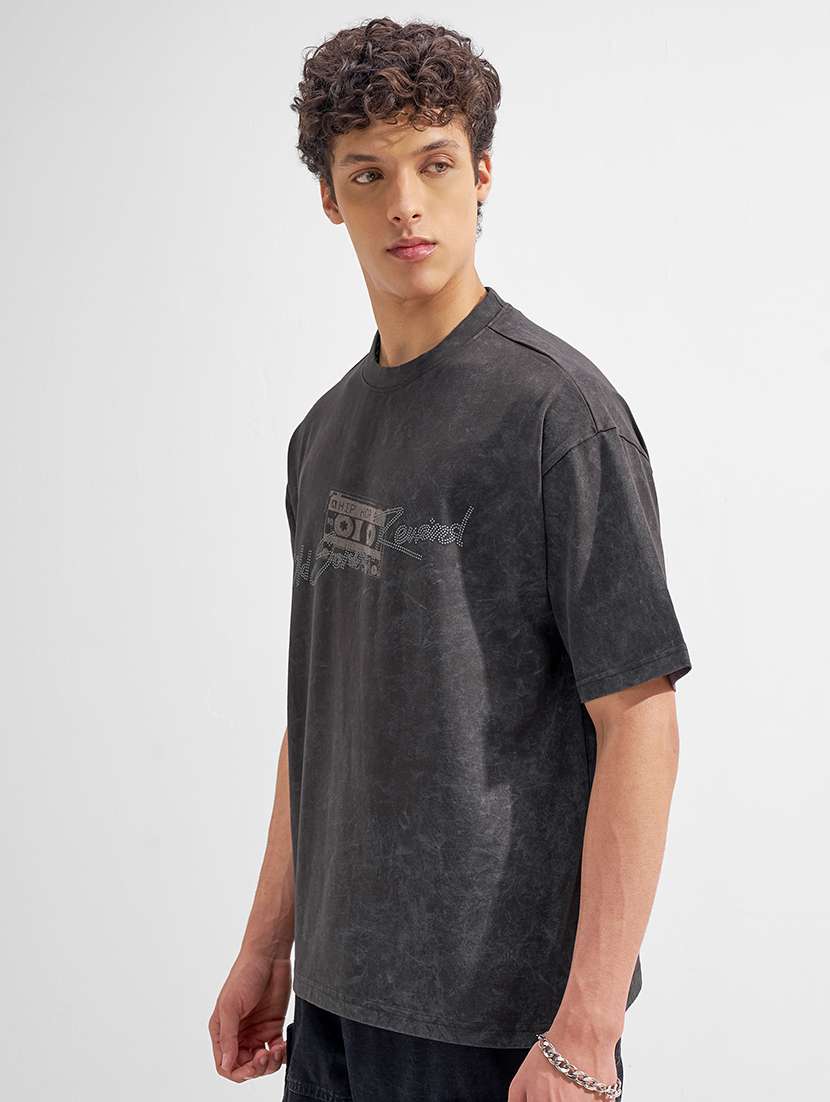 men printed short sleeve oversized t-shirt - 22526877 -  Standard Image - 3
