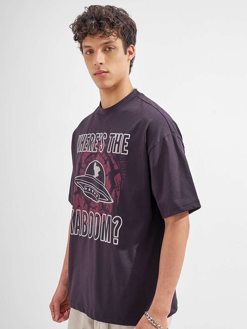 men printed short sleeve oversized t-shirt - 22526878 -  Standard Image - 3