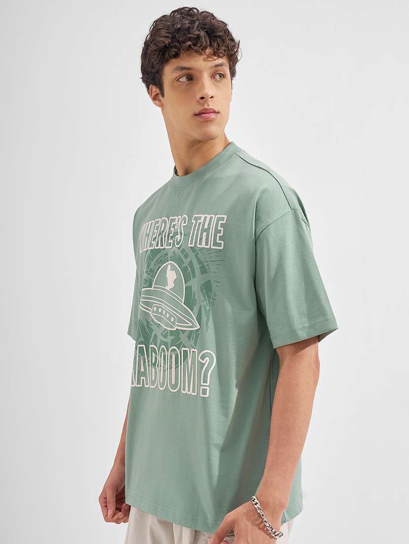 men printed short sleeve oversized t-shirt - 22526879 -  Standard Image - 3
