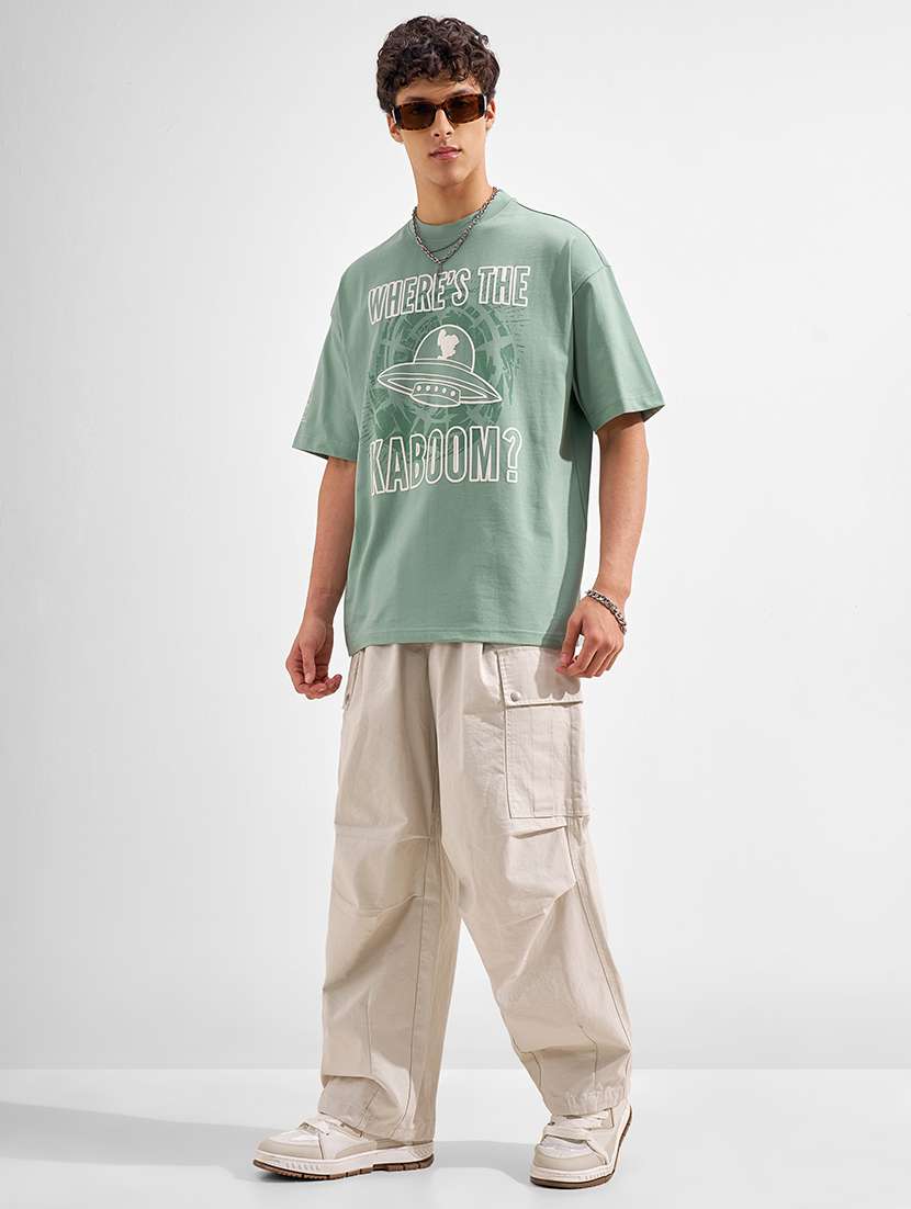 men printed short sleeve oversized t-shirt - 22526879 -  Standard Image - 5