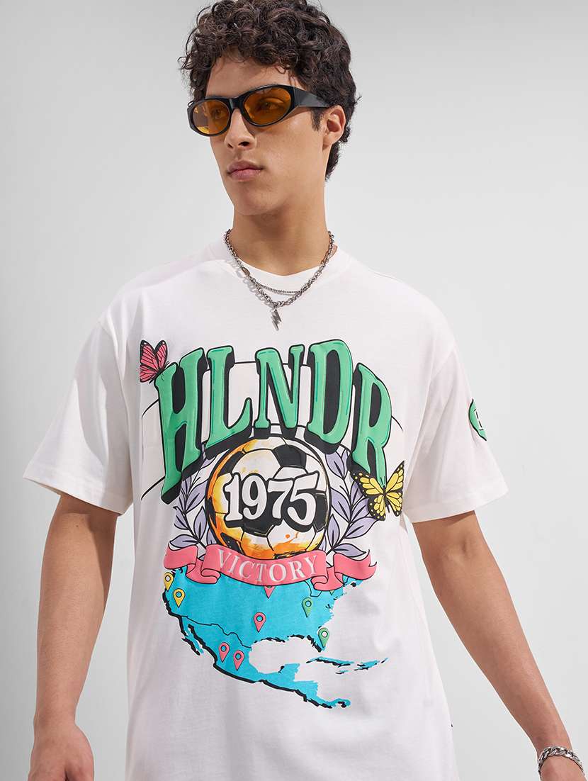 men printed short sleeve oversized t-shirt
