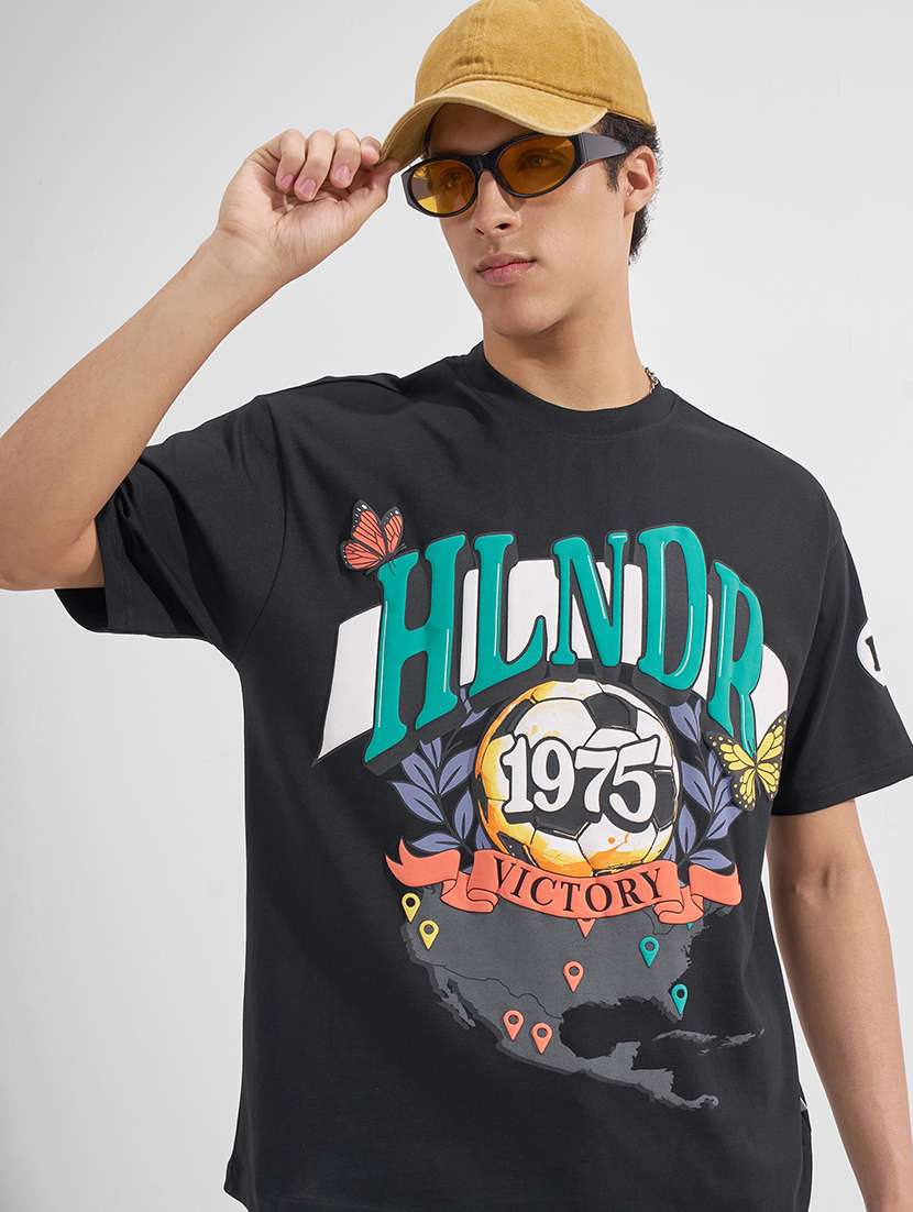 men printed short sleeve oversized t-shirt