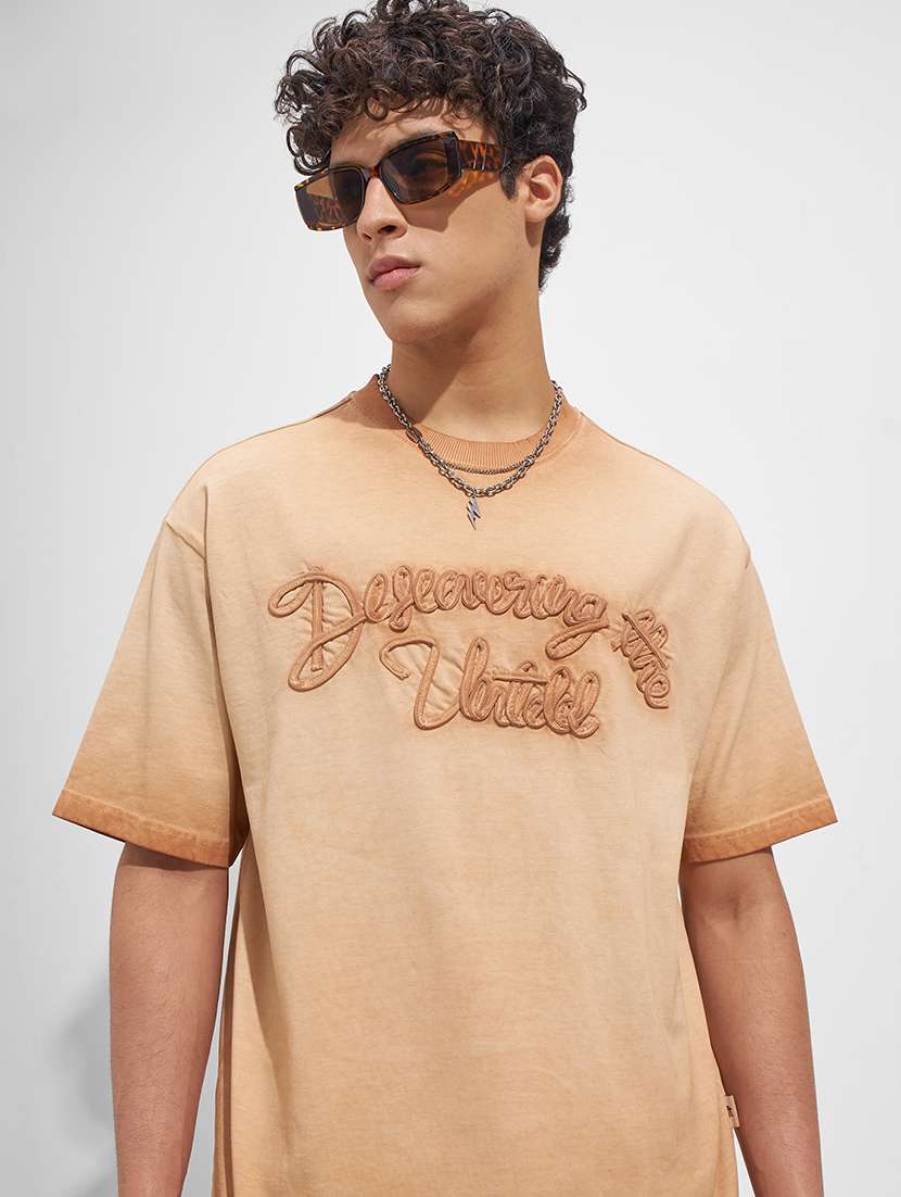 men applique detail short sleeve t-shirt