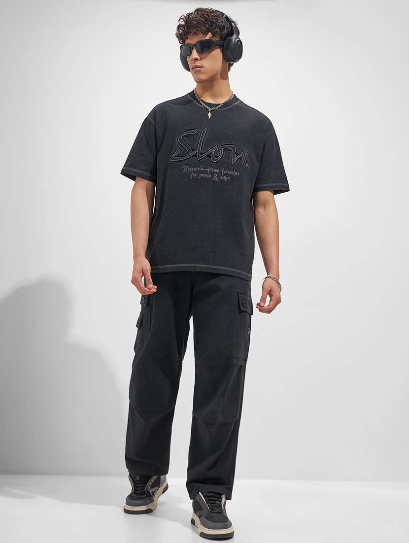 men embroidered short sleeve loose fit t-shirt - 22526900 -  Standard Image - 5