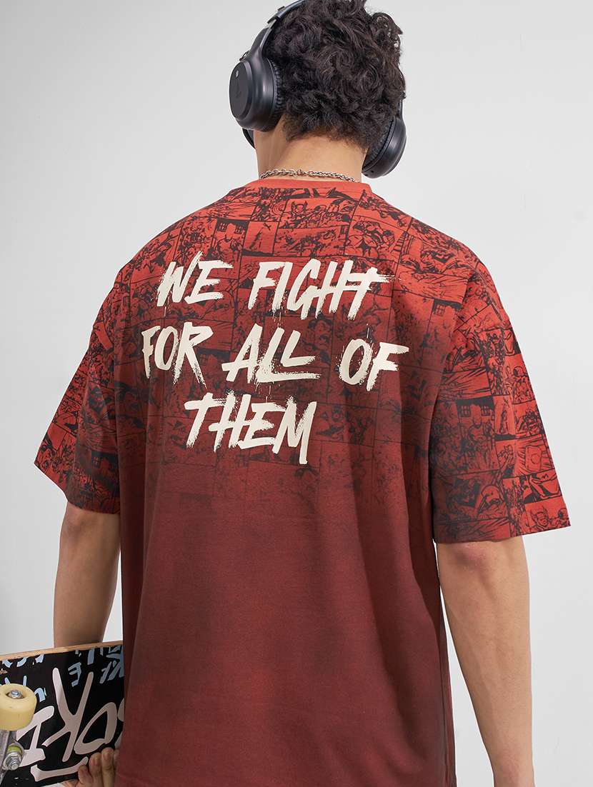 men printed short sleeve oversized t-shirt