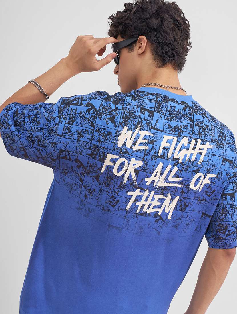 men printed short sleeve oversized t-shirt
