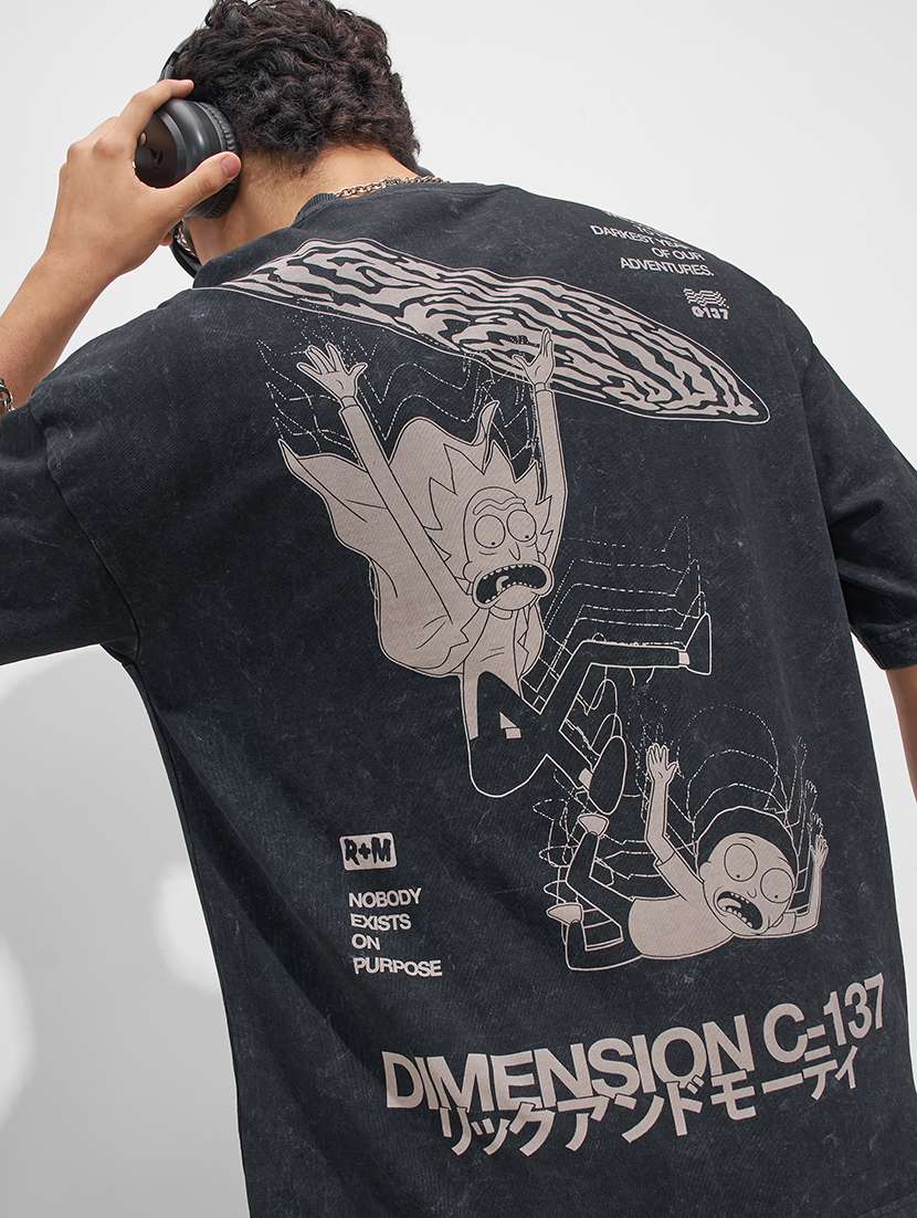 men printed short sleeve oversized t-shirt