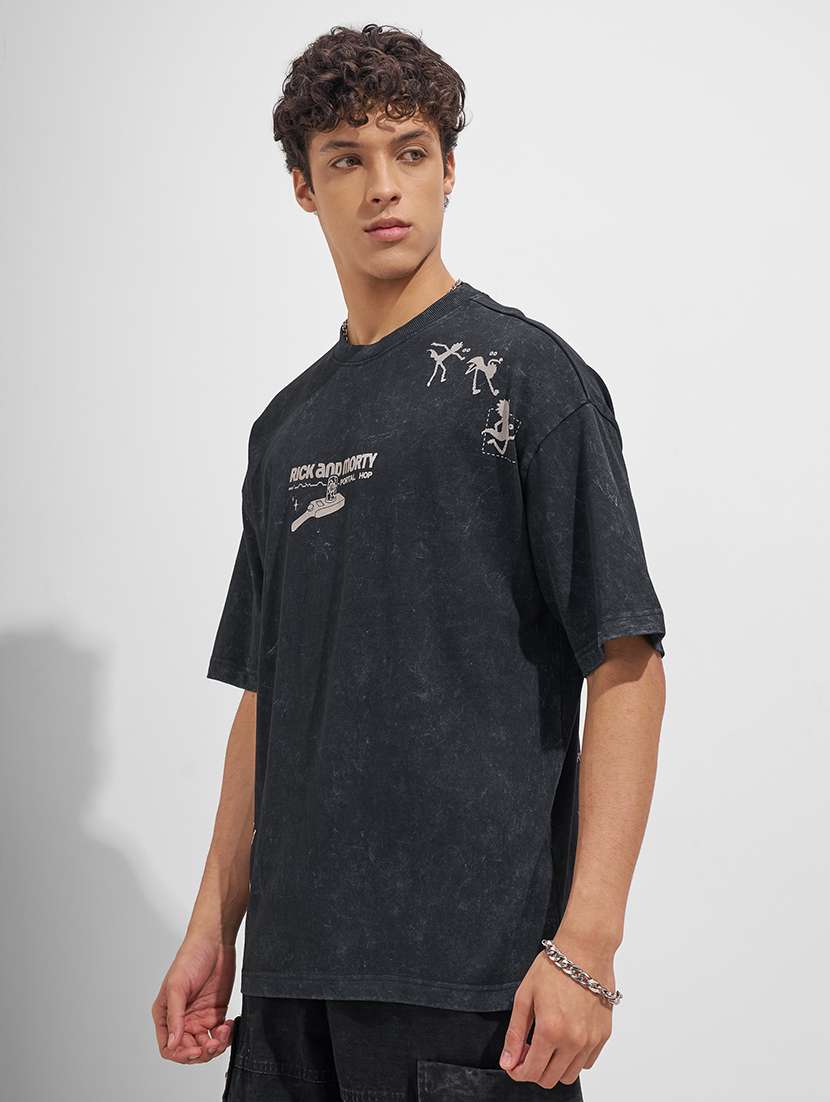 men printed short sleeve oversized t-shirt - 22526913 -  Standard Image - 3