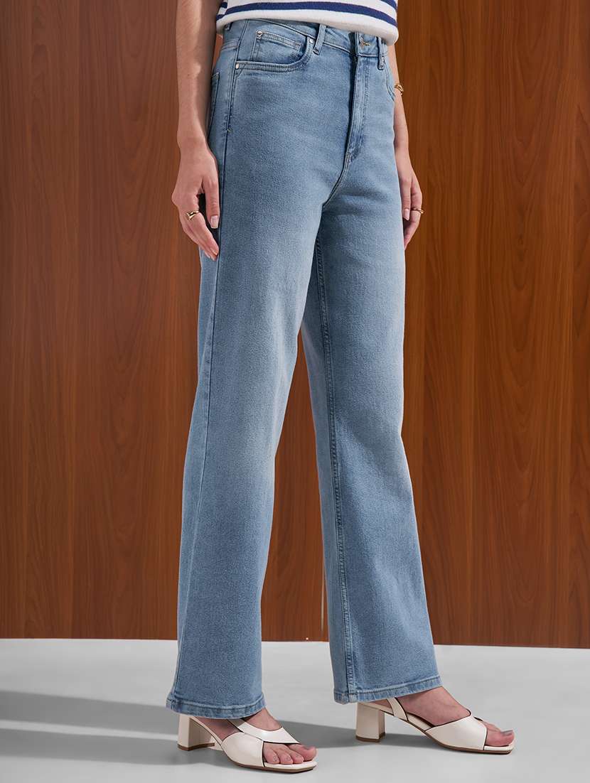 women solid mid rise straight fit jeans - 22526925 -  Standard Image - 3