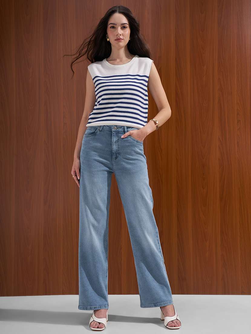 women solid mid rise straight fit jeans - 22526925 -  Standard Image - 5