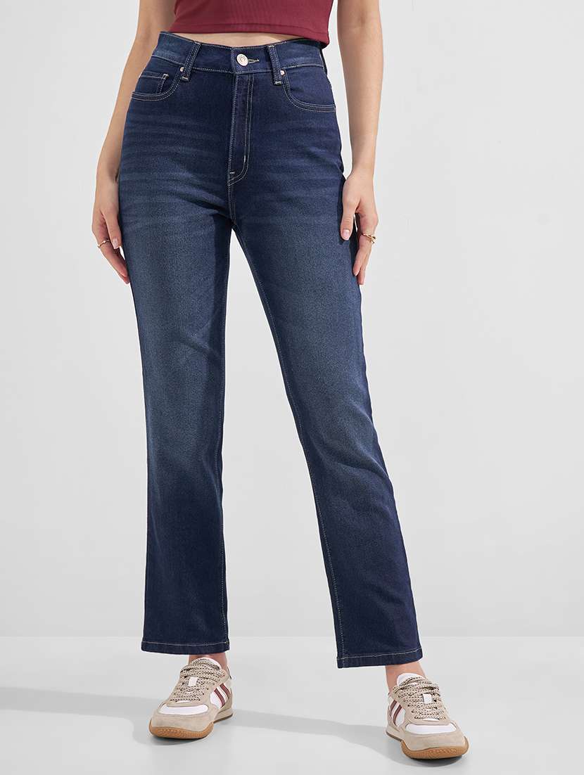 women solid mid rise slim fit jeans