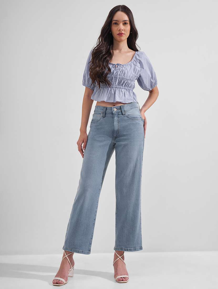women solid mid rise straight fit jeans - 22526930 -  Standard Image - 5