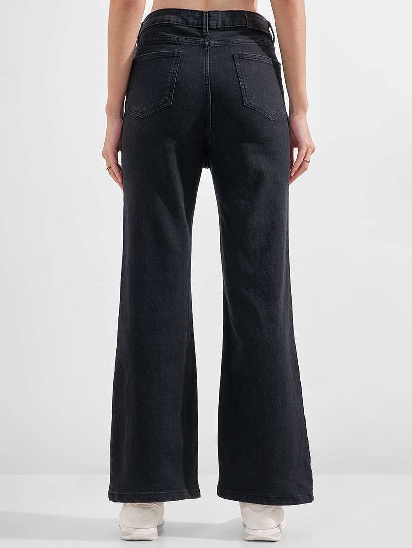 women solid high rise bootcut jeans - 22526931 -  Standard Image - 3