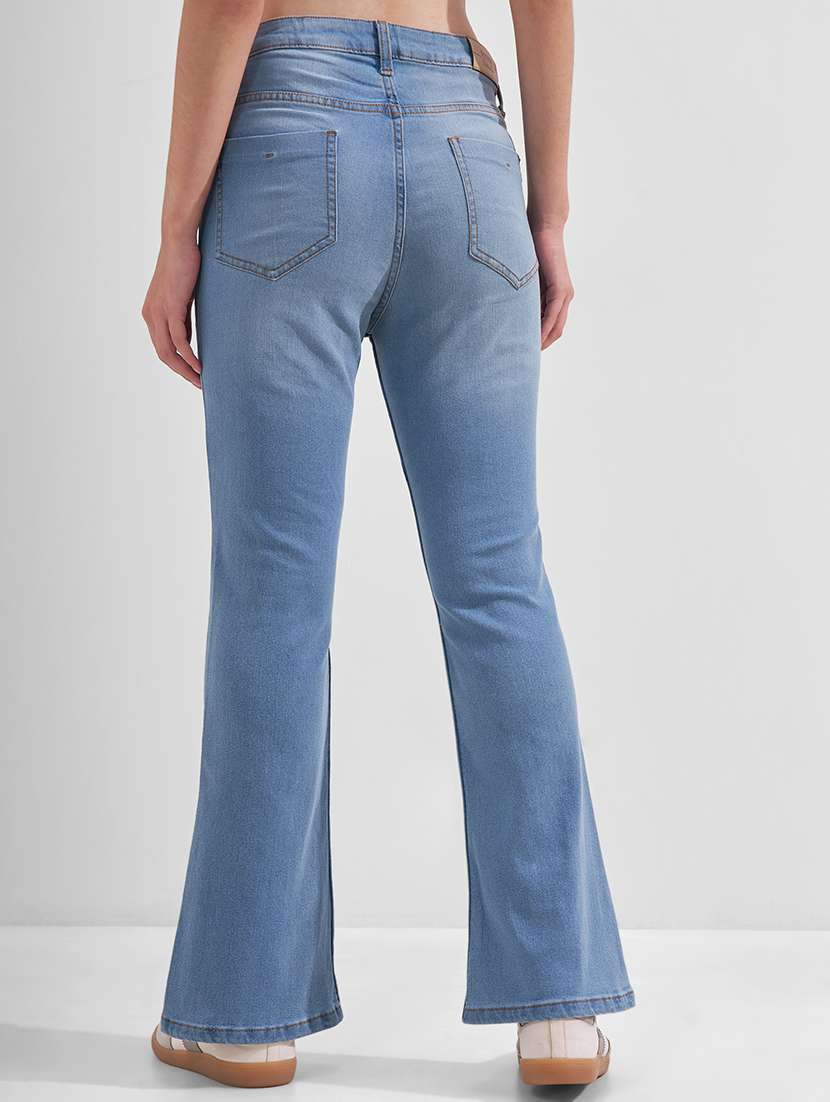women solid mid rise bootcut jeans - 22526932 -  Standard Image - 3