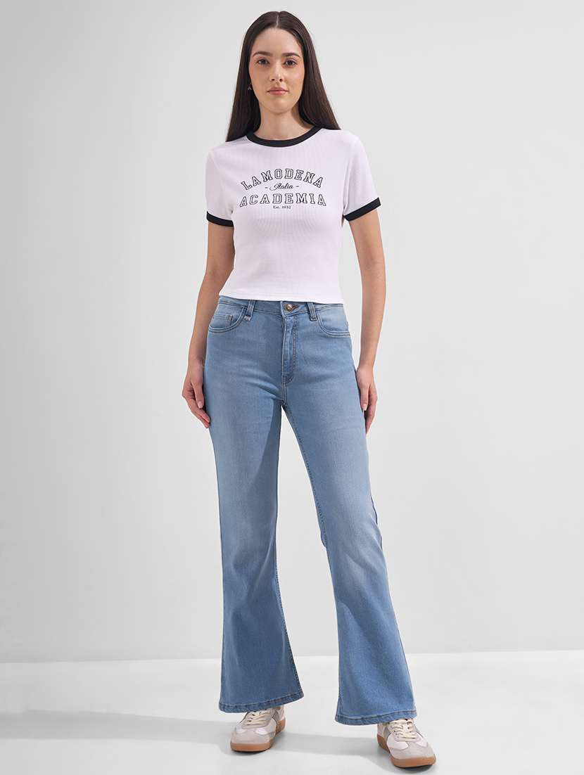 women solid mid rise bootcut jeans - 22526932 -  Standard Image - 5