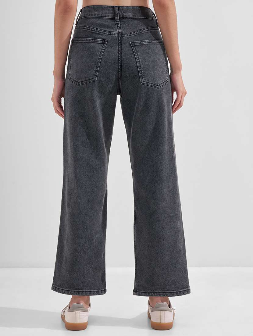 women solid mid rise straight fit jeans - 22526934 -  Standard Image - 3