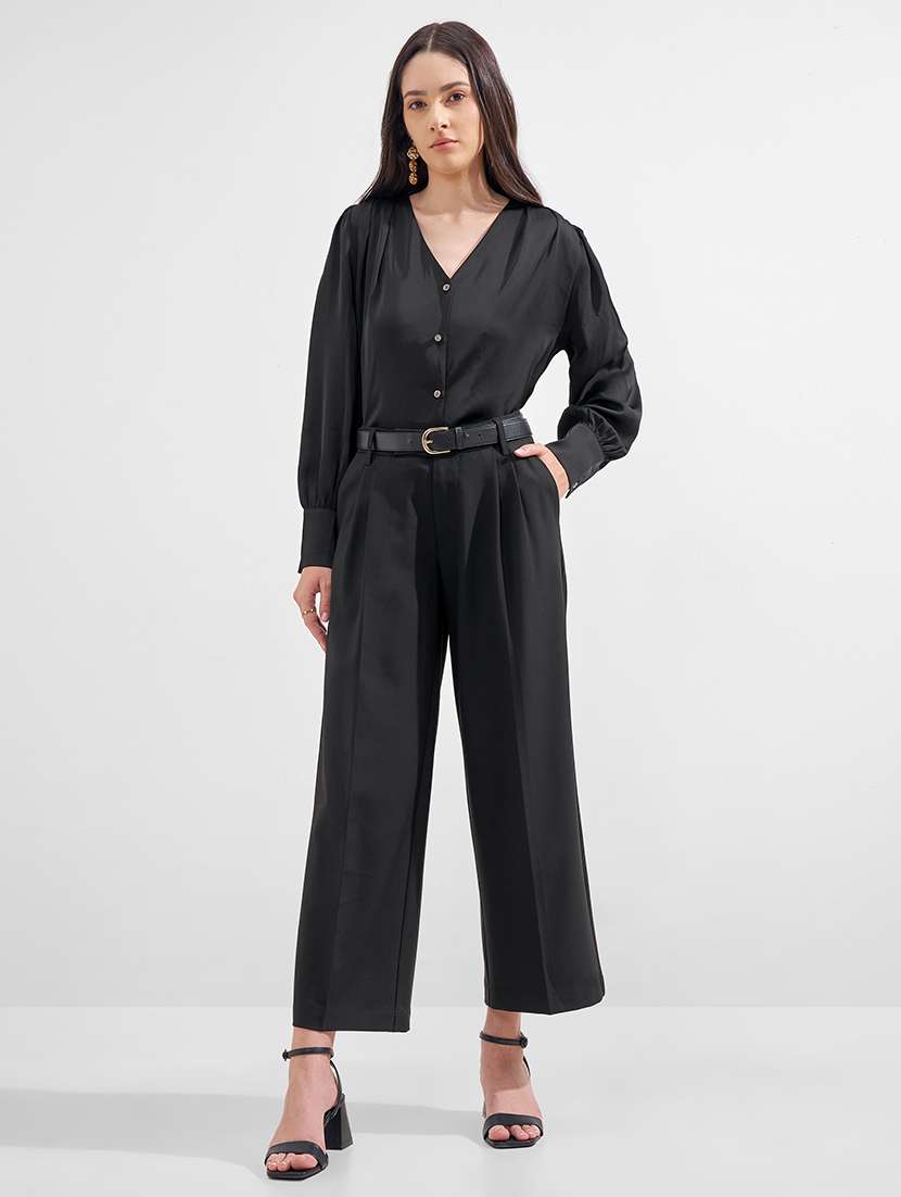 women solid mid rise tailored trouser - 22526948 -  Standard Image - 5