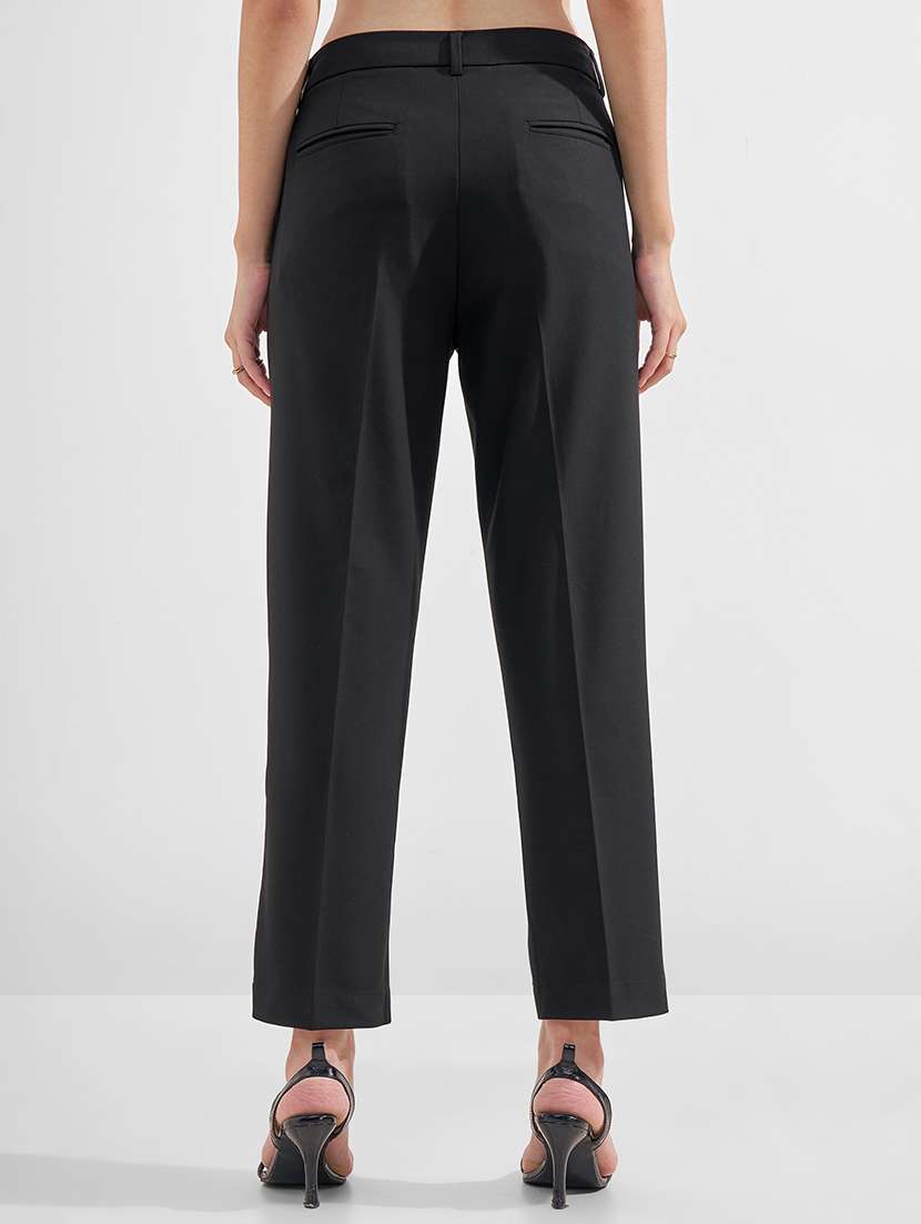 women solid mid rise tailored trouser - 22526950 -  Standard Image - 3