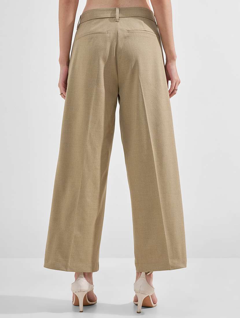 women solid mid rise tailored trouser - 22526952 -  Standard Image - 3