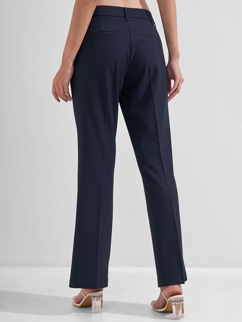 women solid mid rise bootcut trouser - 22526954 -  Standard Image - 3