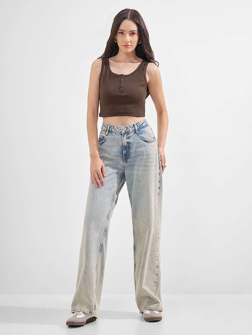 women solid scoop neck sleeveless crop top - 22527002 -  Standard Image - 5