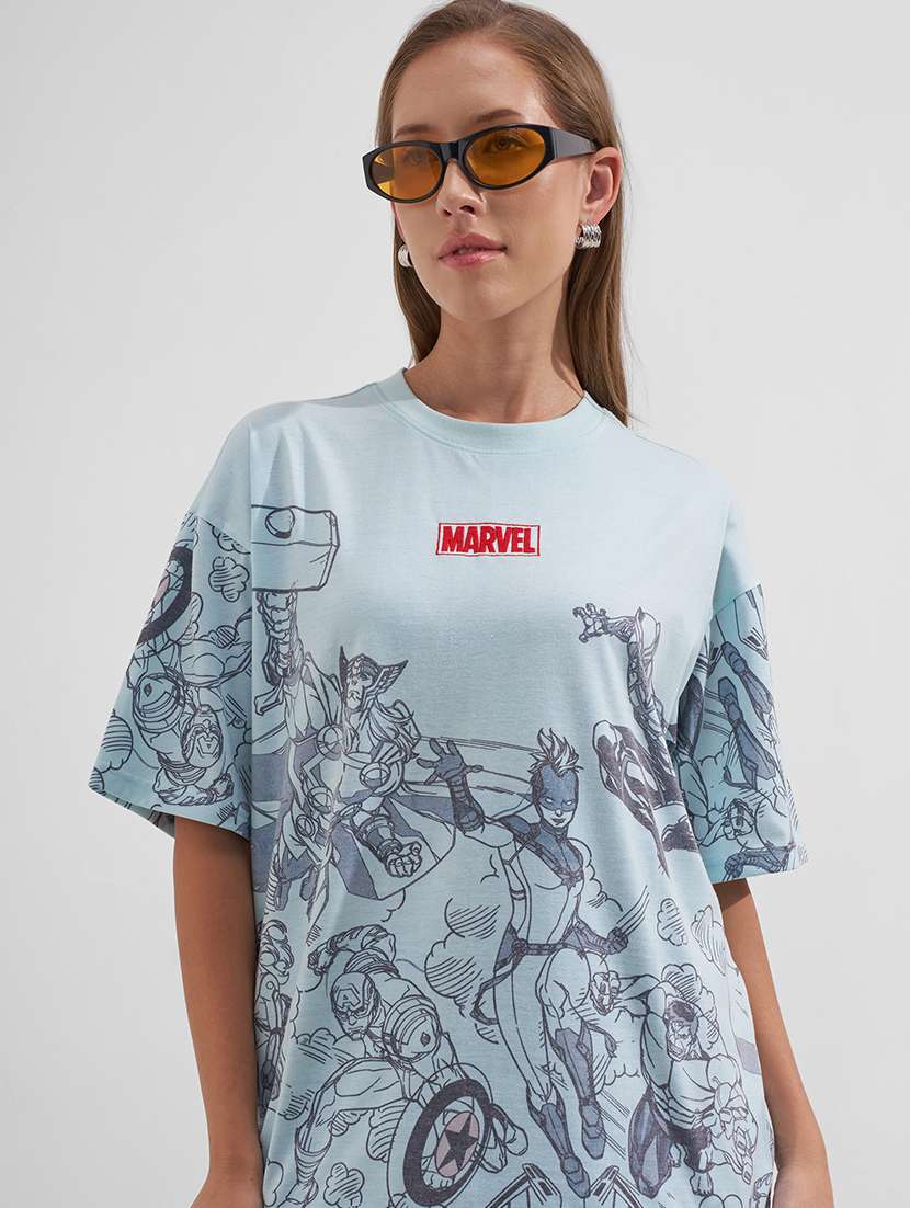 women printed round neck short sleeves t-shirt