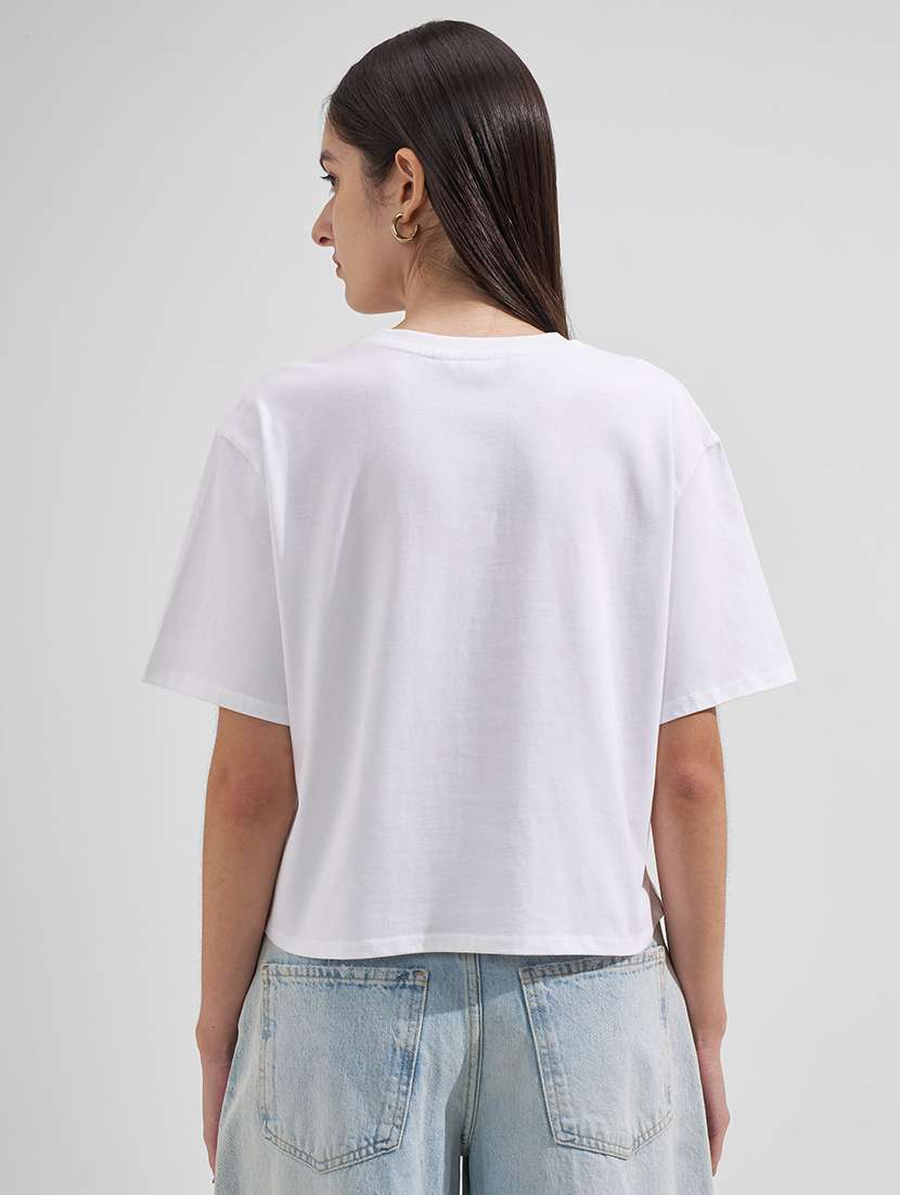 women solid round neck short sleeves t-shirt - 22527031 -  Standard Image - 3