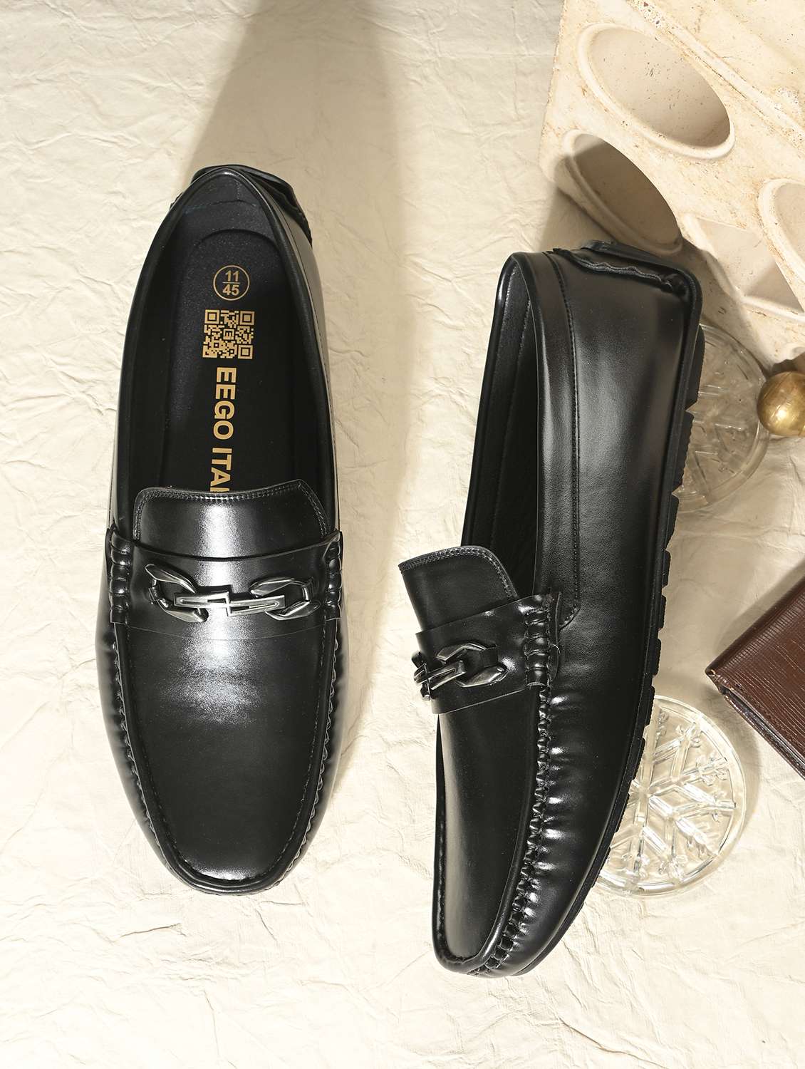 men black slip on horsebit loafer
