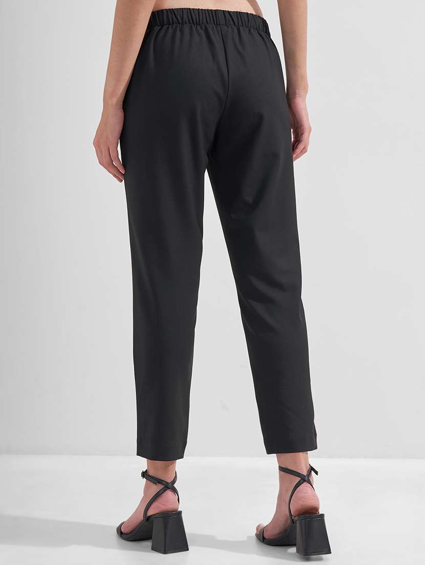 women solid mid rise ankle length tapered pant - 22527048 -  Standard Image - 3