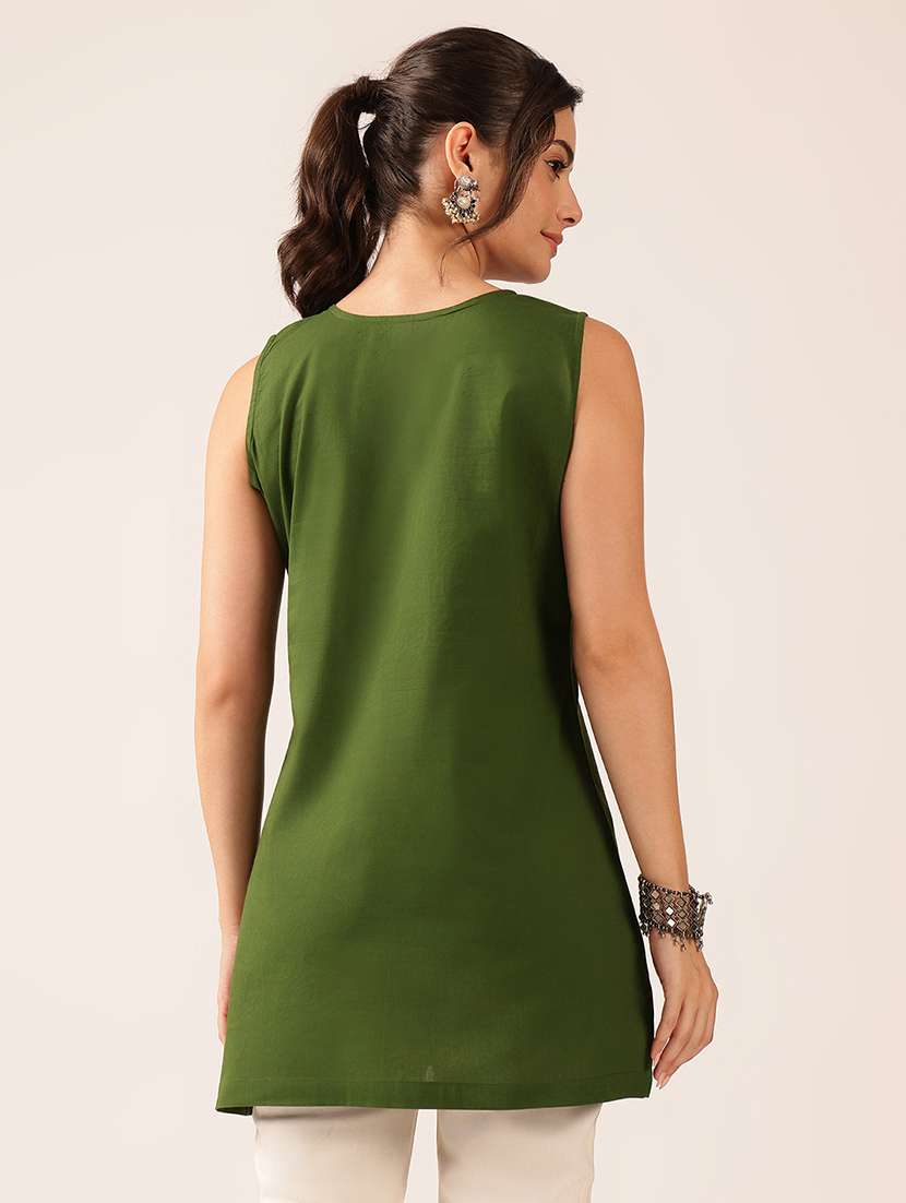 women embroidered sleeveless a-line tunic - 22527174 -  Standard Image - 3